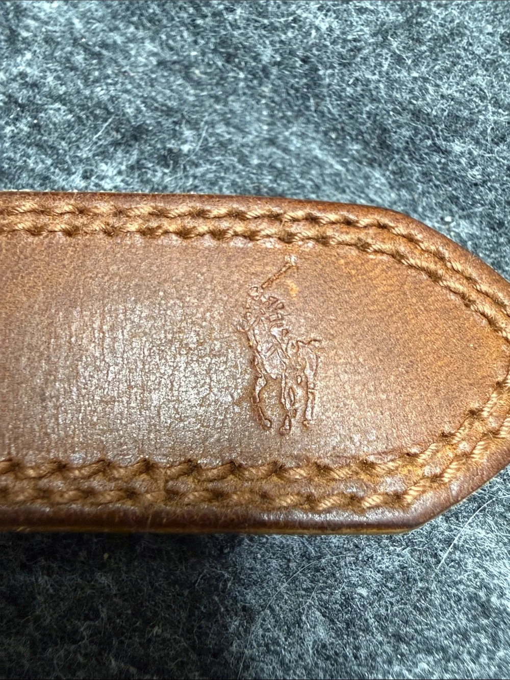 Polo by Ralph Lauren Brown Leather Belt with Brass Buckle